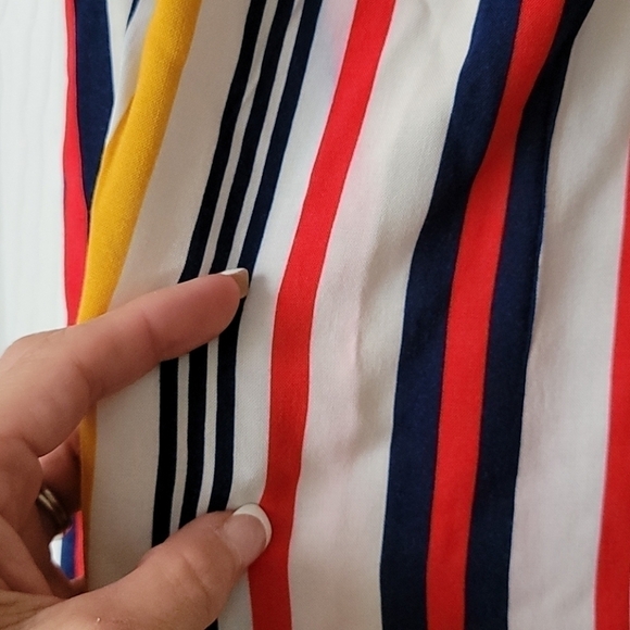 Flying Tomato Floral Stripe Multi Color Off The Shoulder Ruffled Maxi Dress - Picture 7 of 10